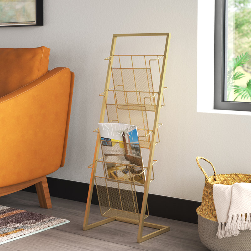 Mercury Row® Metal 4 Slot Magazine Holder with Tall Stand Mercury Row® Metal 4 Slot Magazine Holder with Tall Stand